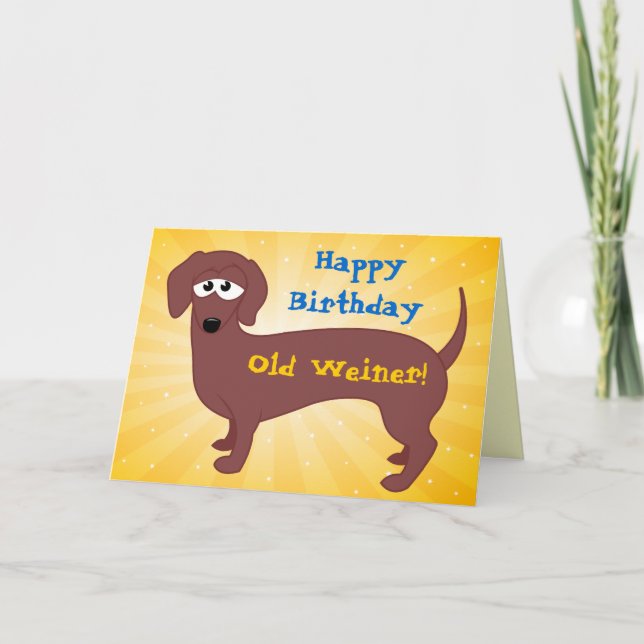 Tarjeta Feliz cumpleaños, viejo Weiner (Anverso)