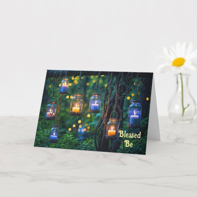 Tarjeta Feliz cumpleaños Vino Mágico Velas Míticas Wicca (Planta pequeña)