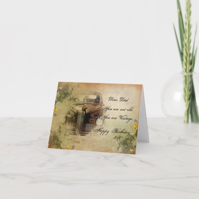 Tarjeta Feliz Cumpleaños Vintage (Anverso)