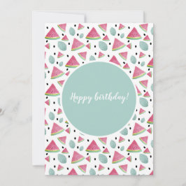 Tarjeta Feliz cumpleaños Watermelon Pattern Watercolor