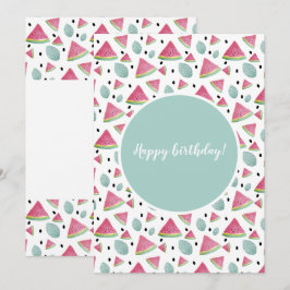 Tarjeta Feliz cumpleaños Watermelon Pattern Watercolor