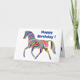 TARJETA "FELIZ CUMPLEAÑOS" WAVY RAINBOW HORSE