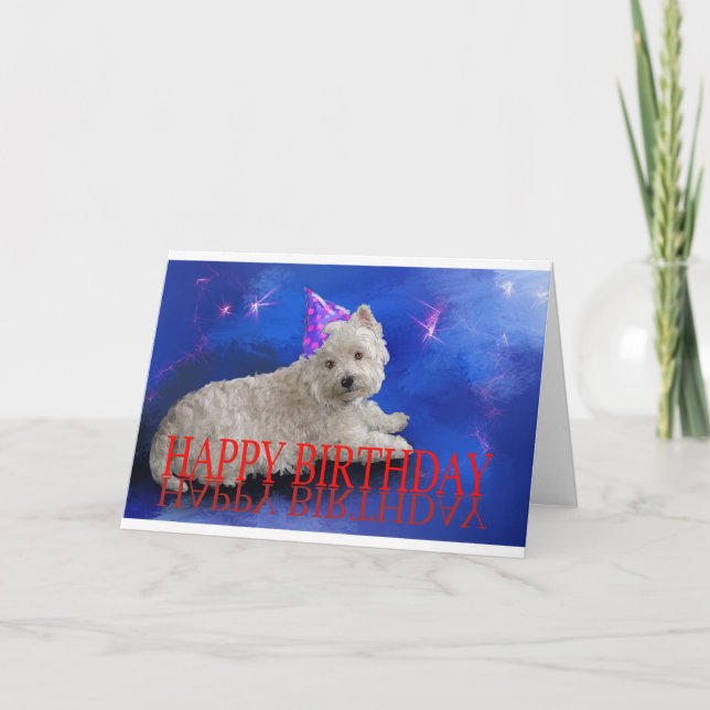Tarjeta Feliz cumpleaños Westie (Anverso)
