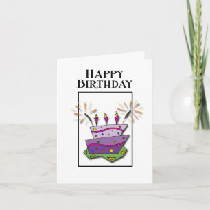 Tarjeta Feliz cumpleaños Whimsical Cake1