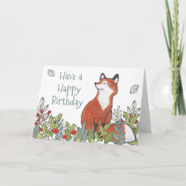 Tarjeta Feliz cumpleaños Woodland Fox Modern Funny