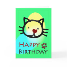 Feliz cumpleaños y coloridas garras de gatos