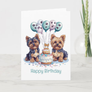 Tarjeta Feliz cumpleaños Yorkie Dog