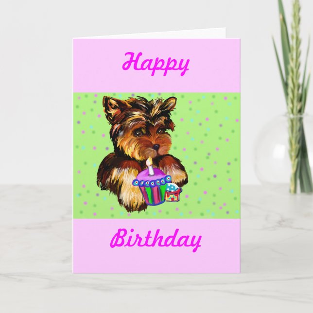 TARJETA FELIZ CUMPLEAÑOS YORKIE POO (Anverso)