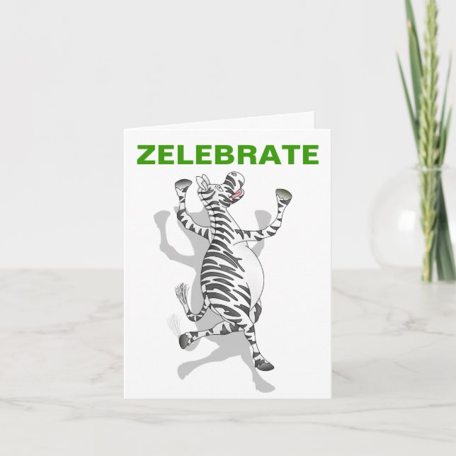Tarjeta Feliz cumpleaños Zebra (Anverso)