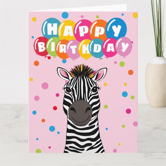 Tarjeta Feliz cumpleaños Zebra (Anverso)