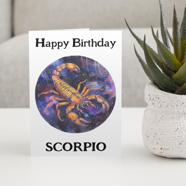 Tarjeta Feliz Cumpleaños Zodiaco Escorpio (Subido por el creador)