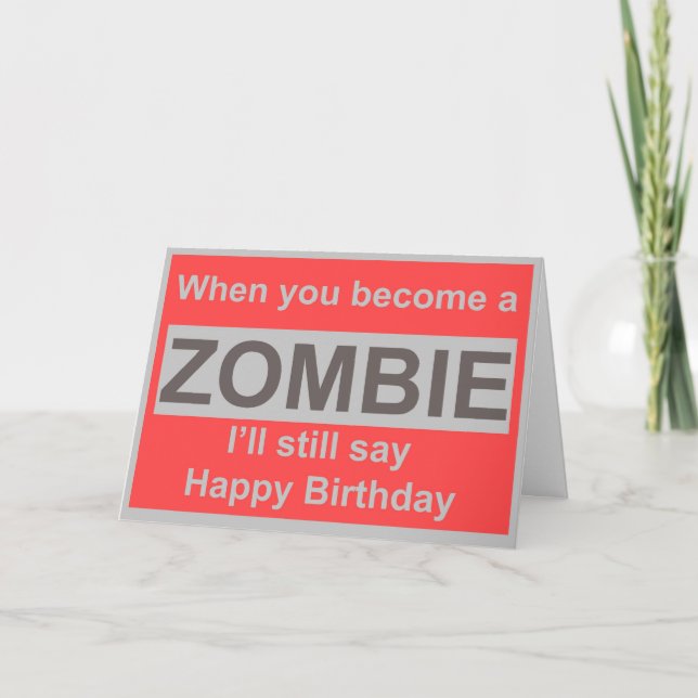 Tarjeta Feliz cumpleaños zombie (Anverso)