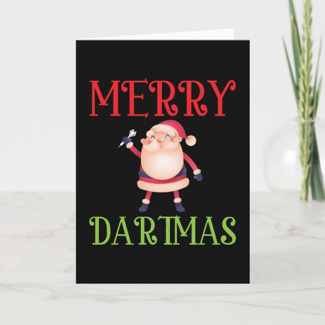 Tarjeta Feliz Dartmas - Feliz Navidad Dardos (Anverso)