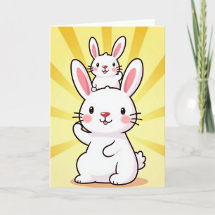 Tarjeta Feliz de Amigos Conejitos