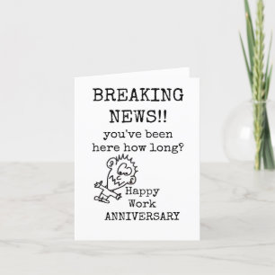 Tarjeta feliz de aniversario de trabajo, divertida