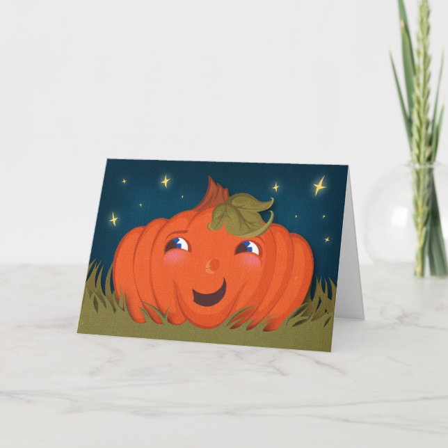 Tarjeta feliz de calabaza Halloween (Anverso)