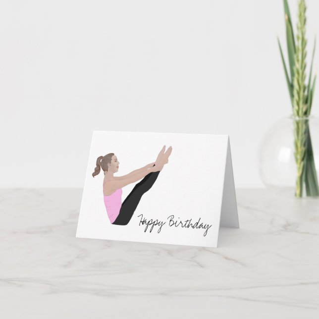 Tarjeta feliz de cumpleaños de Pilates (Anverso)