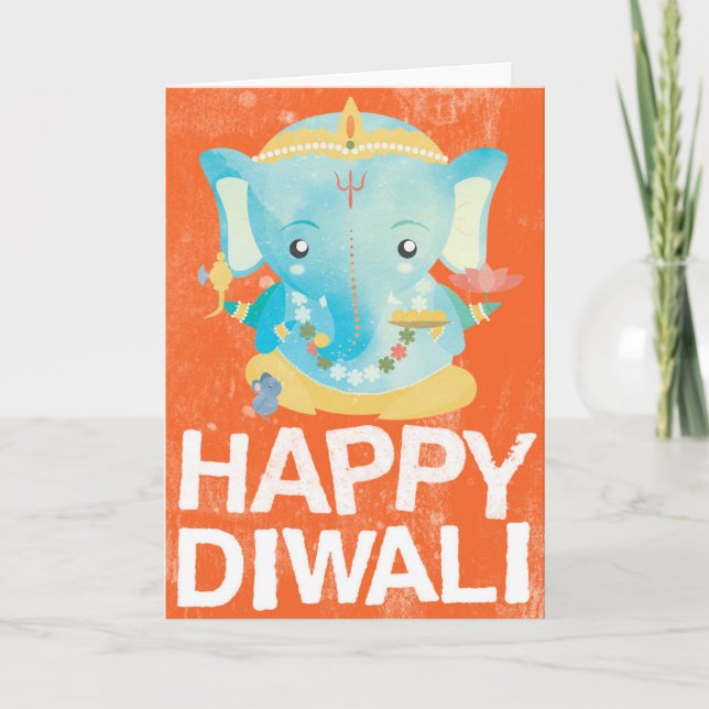Tarjeta feliz de Diwali (Anverso)