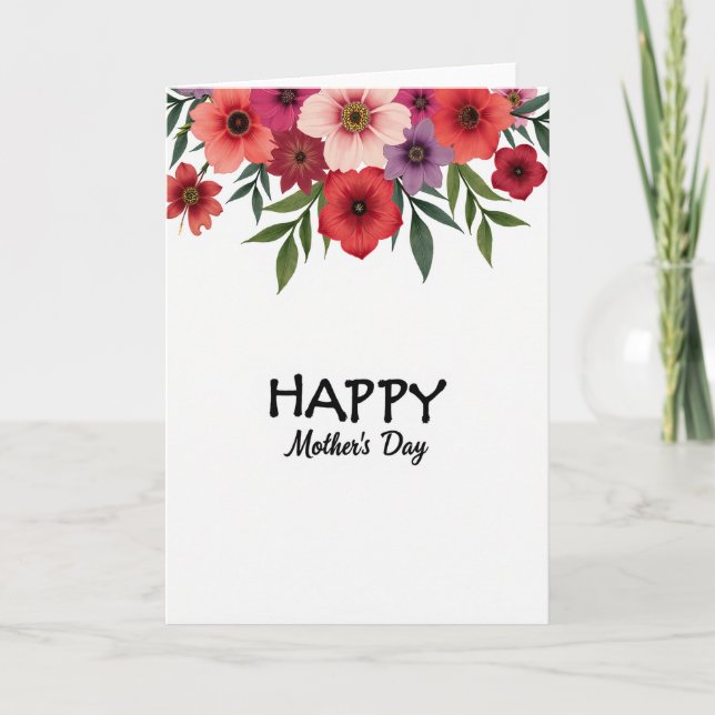 Tarjeta Feliz de Floral Acuarela (Anverso)