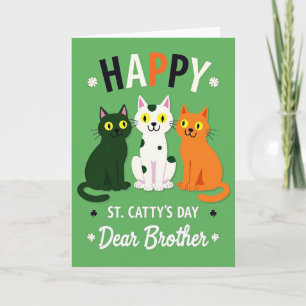 Tarjeta Feliz de Gatos Rayados