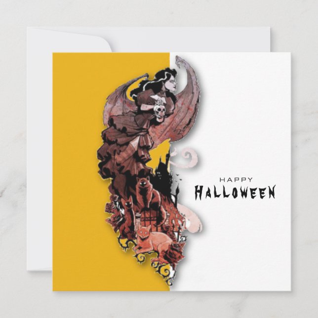 Tarjeta feliz de Halloween (Anverso)