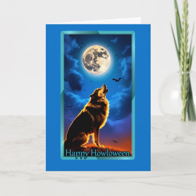 Tarjeta feliz de Halloween de Howloween (Anverso)