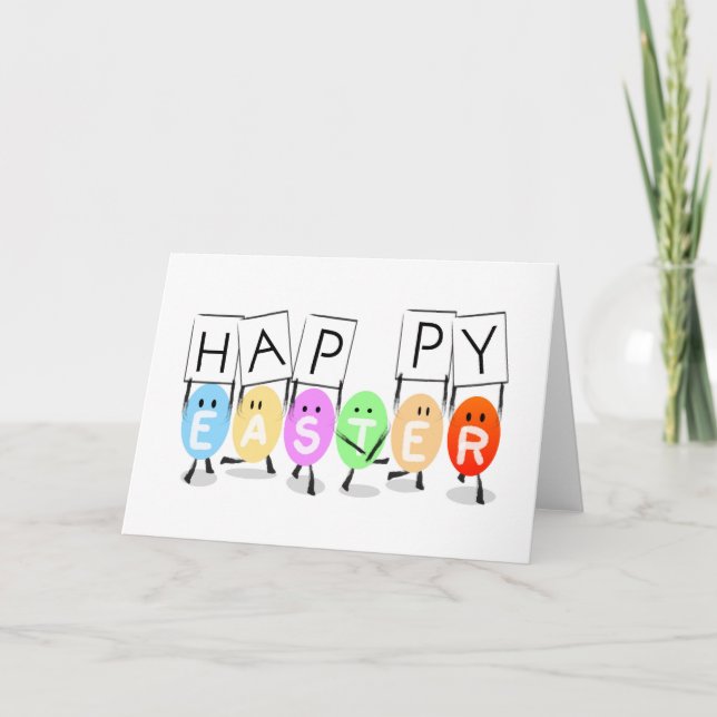 Tarjeta feliz de huevos de Pascua (Anverso)