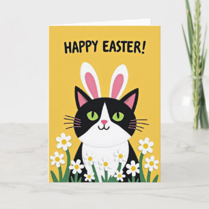 Tarjeta Feliz de Kitty en Primavera