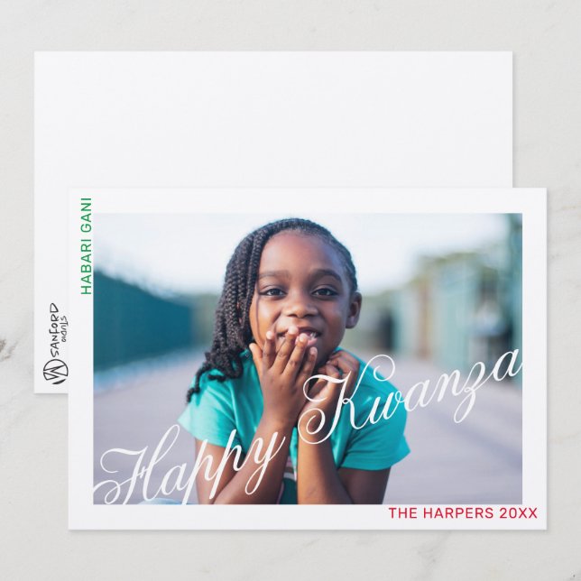 Tarjeta feliz de Kwanzaa (Anverso / Reverso)