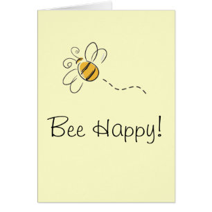 Tarjeta feliz de la abeja