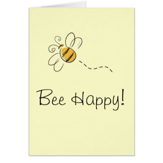 Tarjeta feliz de la abeja