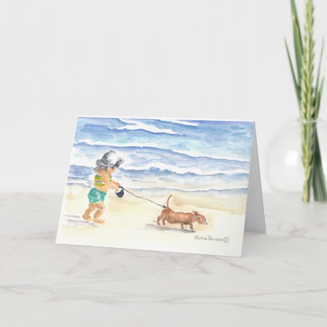 Tarjeta feliz de la acuarela del día de madre (Anverso)