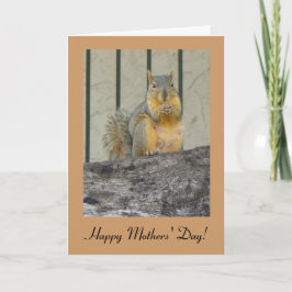 Tarjeta feliz de la ardilla del día de madres