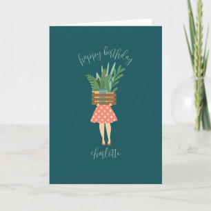 Tarjeta feliz de la dama de cumpleaños