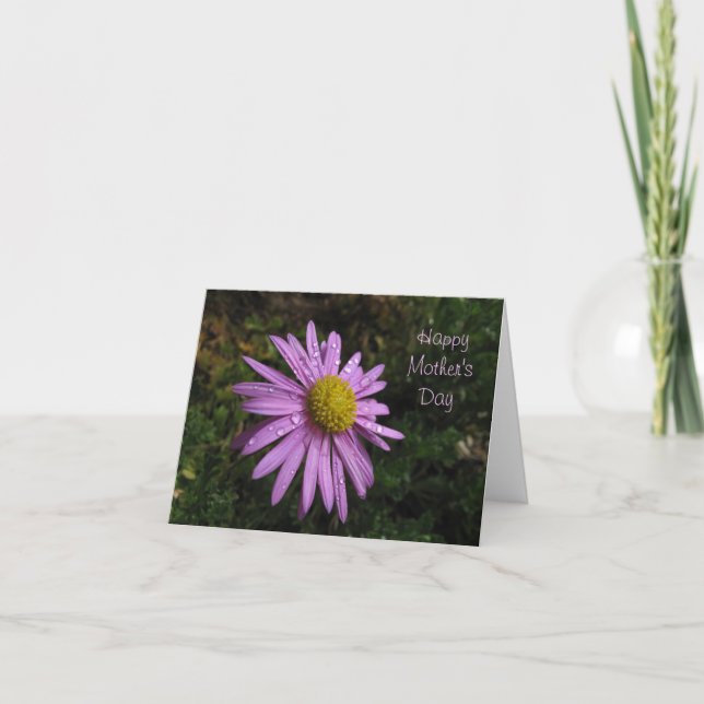 Tarjeta feliz de la flor del día de madre (Anverso)