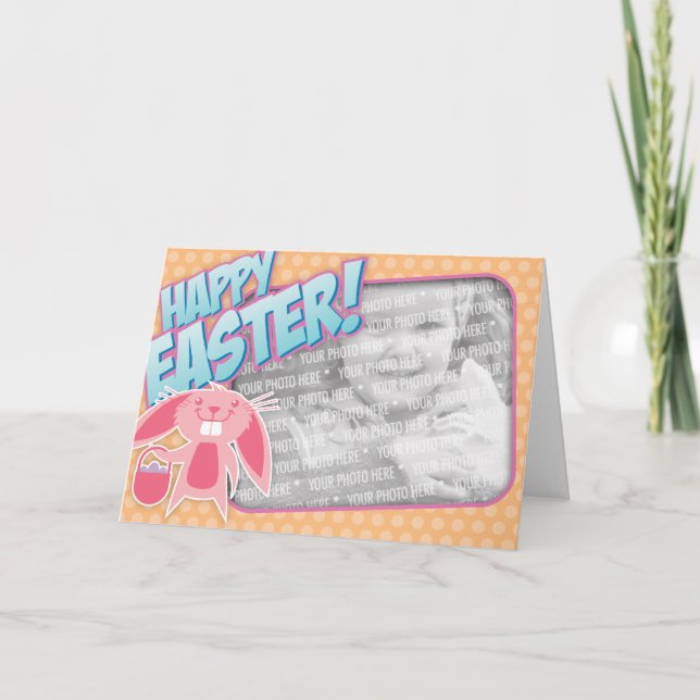 Tarjeta feliz de la foto de Pascua (Anverso)