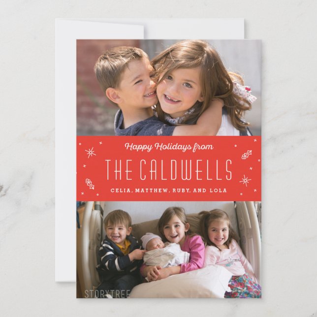 Tarjeta feliz de la foto del día de fiesta de la (Anverso)