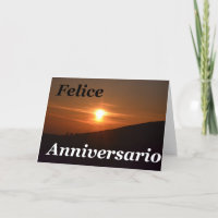 Tarjeta feliz de la salida del sol del aniversario