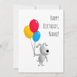 Tarjeta feliz de los globos de porcino de cumpleañ