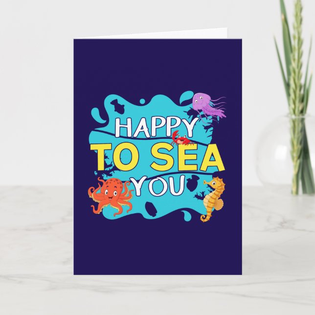 Tarjeta Feliz de marearte - Ocean Pun (Anverso)