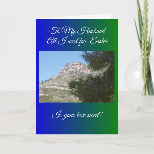 Tarjeta feliz de marido de Pascua - Paisaje (Anverso)
