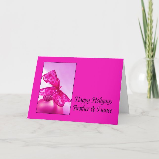 Tarjeta feliz de Navidades del hermano y la novia (Anverso)