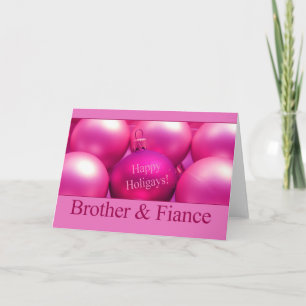 Tarjeta feliz de Navidades del hermano y la novia