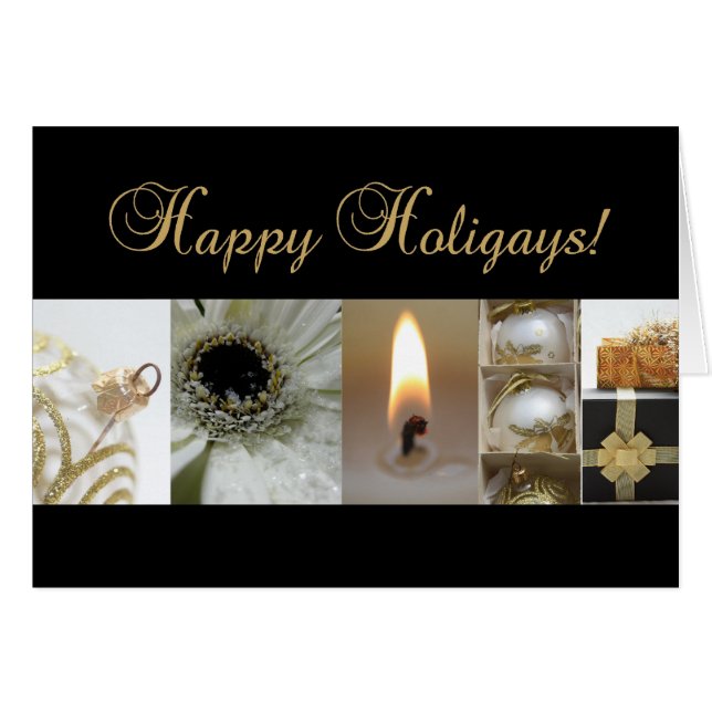 Tarjeta feliz de Navidades LGBT para gays (Anverso (Horizontal))