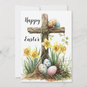 Tarjeta feliz de Pascua, Jesús cruza huevos de Pas