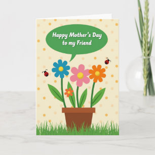 Tarjeta Feliz de Plantas en Maceta Chevron