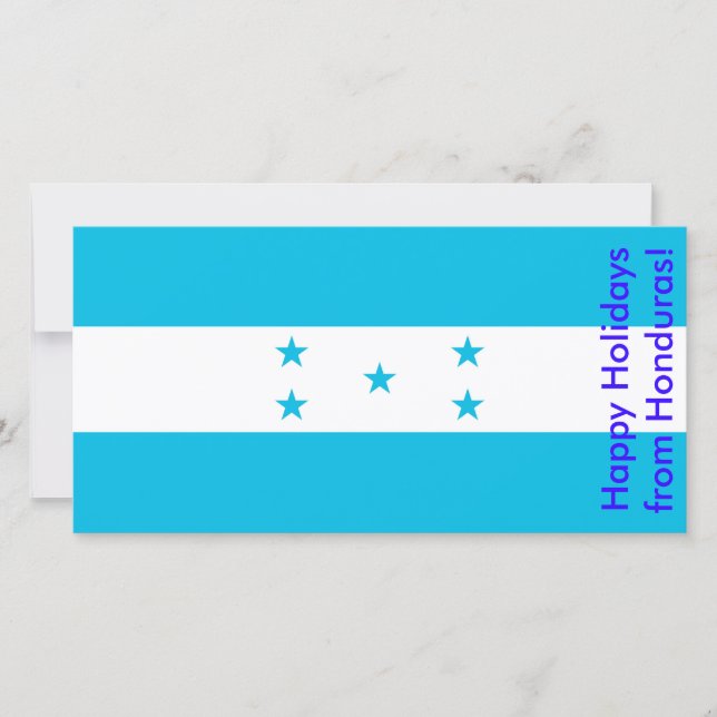 Tarjeta feliz de vacaciones con bandera de Hondura (Anverso)