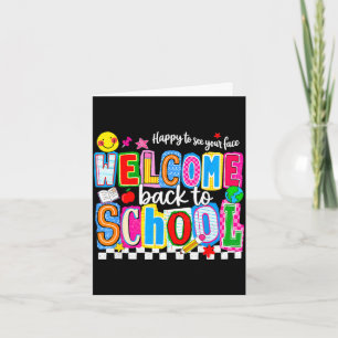 Tarjeta Feliz de verte de vuelta a la escuela primer día