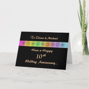 Tarjeta Feliz décimo aniversario de Personalizable