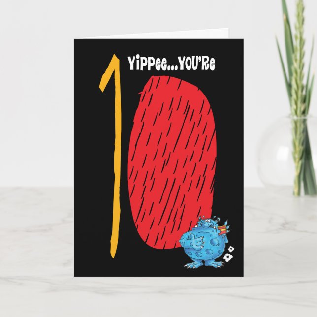 Tarjeta Feliz décimo cumpleaños (Anverso)